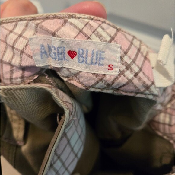 Vintage Y2K Angel Blue Capris 25 Pants Japanese Embroidered Patch Harajuku Flare - Picture 13 of 15